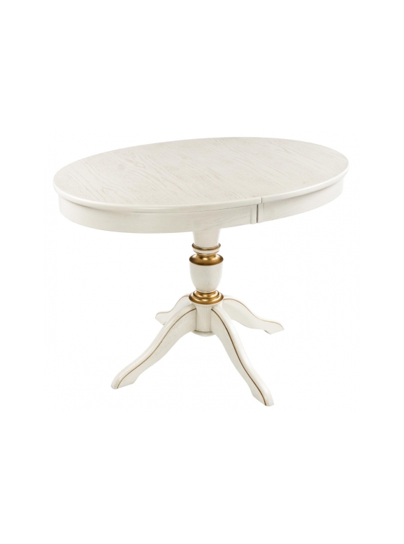 Деревянный стол Arno 106(141)х75х76 молочный патина