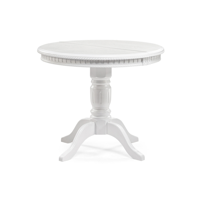 Деревянный стол Долерит 90(120)х90х76 белый / белый