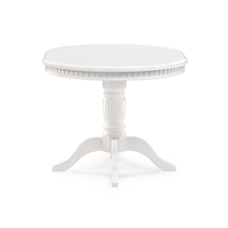 Деревянный стол Долерит 90(120)х90х76 белый / белый