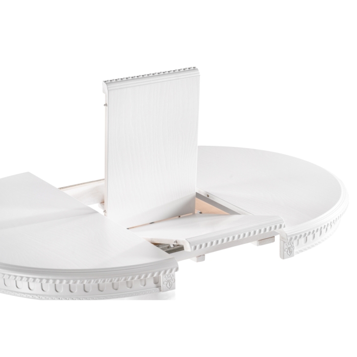 Деревянный стол Долерит 90(120)х90х76 белый / белый