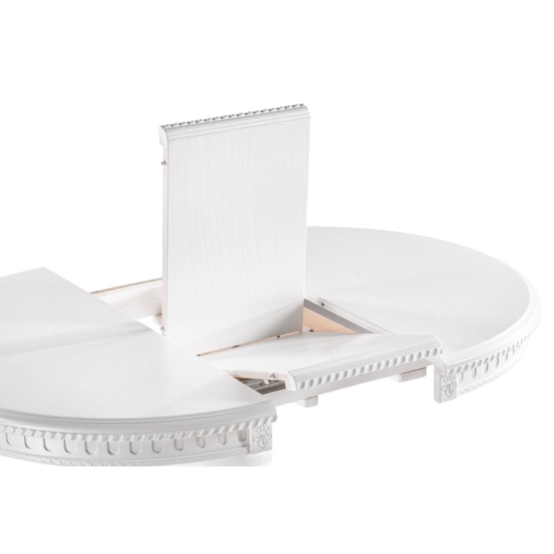 Деревянный стол Долерит 90(120)х90х76 белый / белый