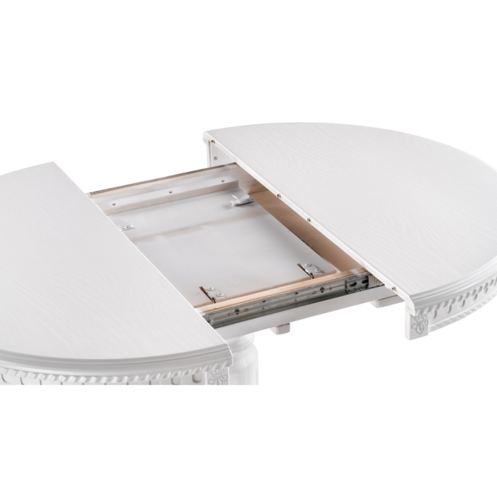 Деревянный стол Долерит 90(120)х90х76 белый / белый