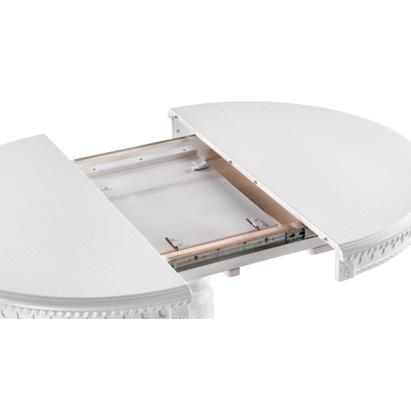 Деревянный стол Долерит 90(120)х90х76 белый / белый