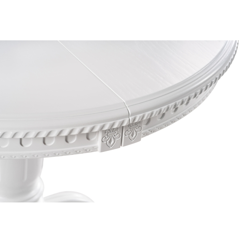 Деревянный стол Долерит 90(120)х90х76 белый / белый