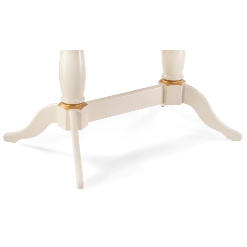 Деревянный стол Джил 140(180)х80х78 слоновая кость с золотой патиной