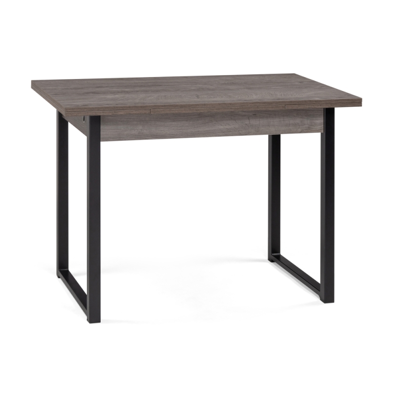 Деревянный стол Форли 110(170)х67х77 рошелье / черный матовый