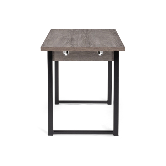 Деревянный стол Форли 110(170)х67х77 рошелье / черный матовый