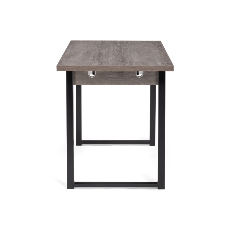 Деревянный стол Форли 110(170)х67х77 рошелье / черный матовый