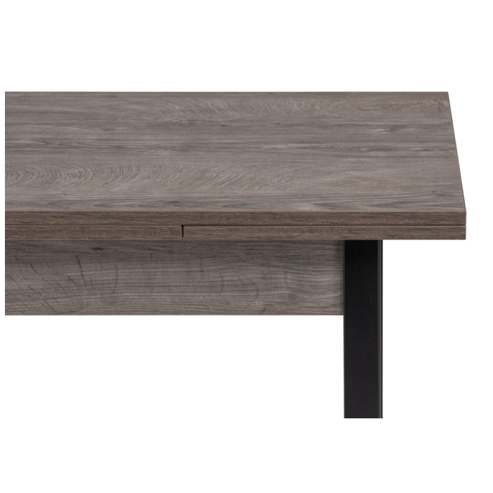 Деревянный стол Форли 110(170)х67х77 рошелье / черный матовый