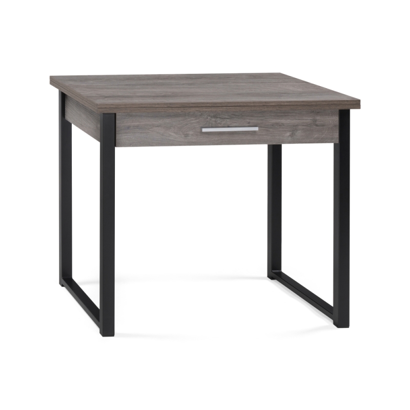 Деревянный стол Ибби 90(128)х64х77 рошелье / черный матовый