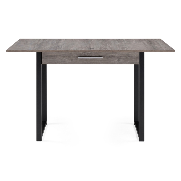 Деревянный стол Ибби 90(128)х64х77 рошелье / черный матовый