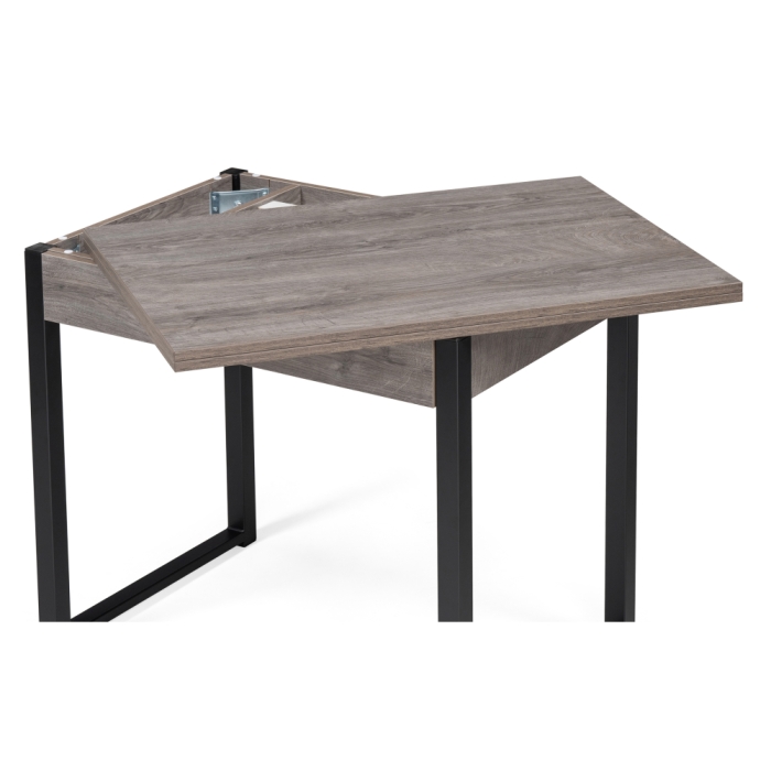 Деревянный стол Ибби 90(128)х64х77 рошелье / черный матовый