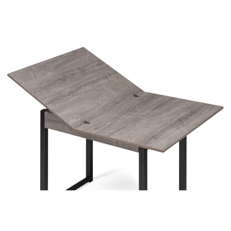 Деревянный стол Ибби 90(128)х64х77 рошелье / черный матовый