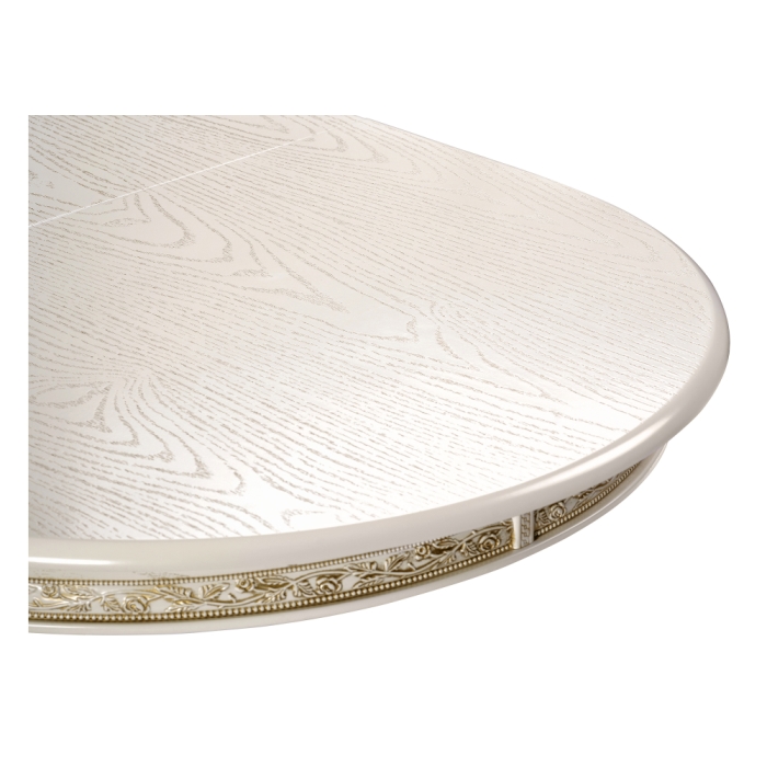 Деревянный стол Кантри 120(160)х80х75 слоновая кость с золотой патиной