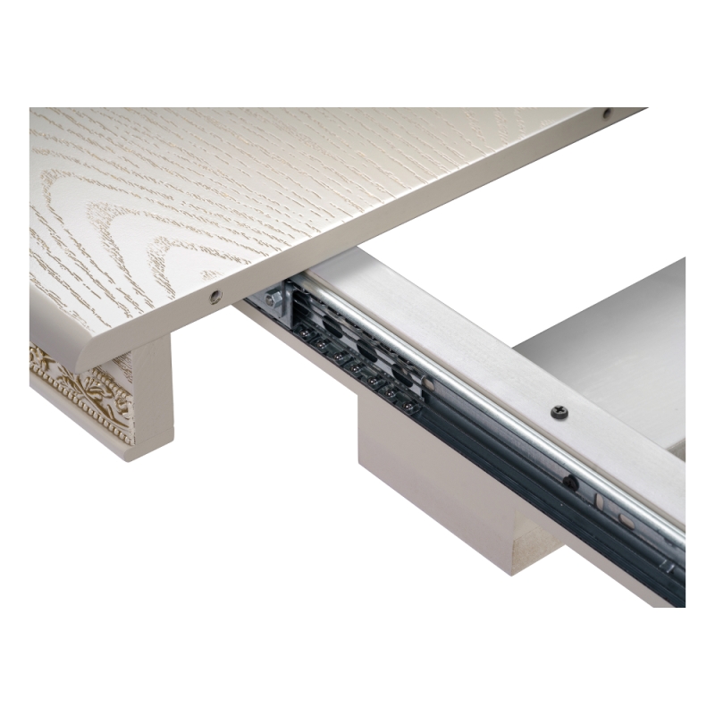 Деревянный стол Кантри 120(160)х80х75 слоновая кость с золотой патиной