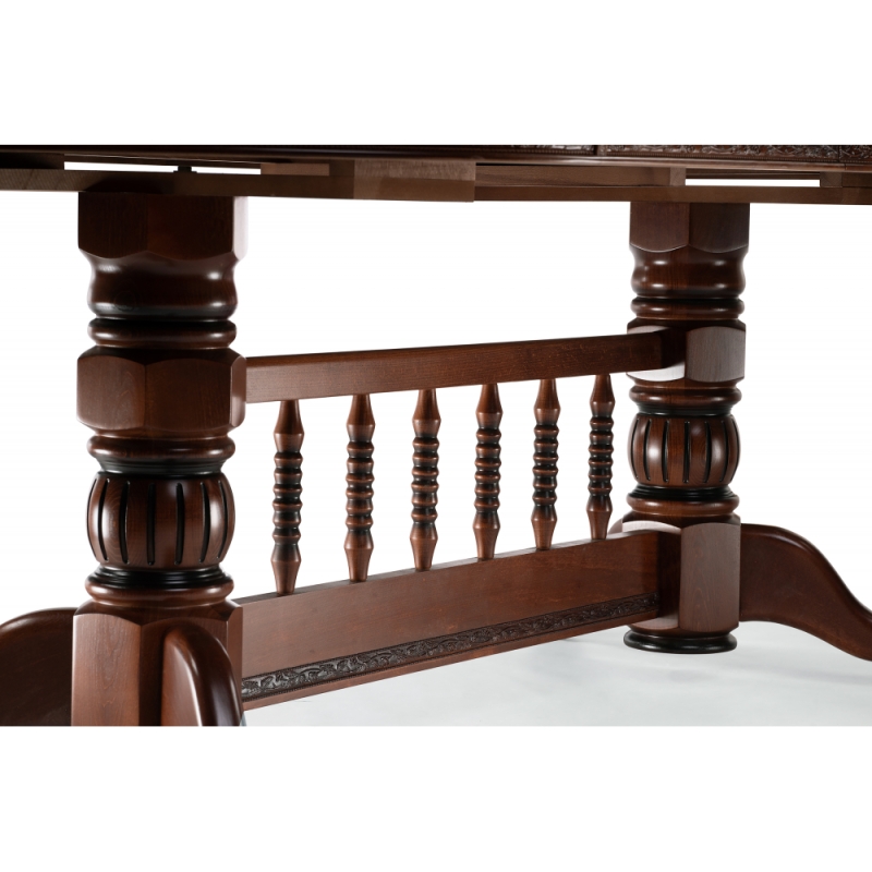 Деревянный стол Кантри 200(280)х107х79 орех / коричневая патина