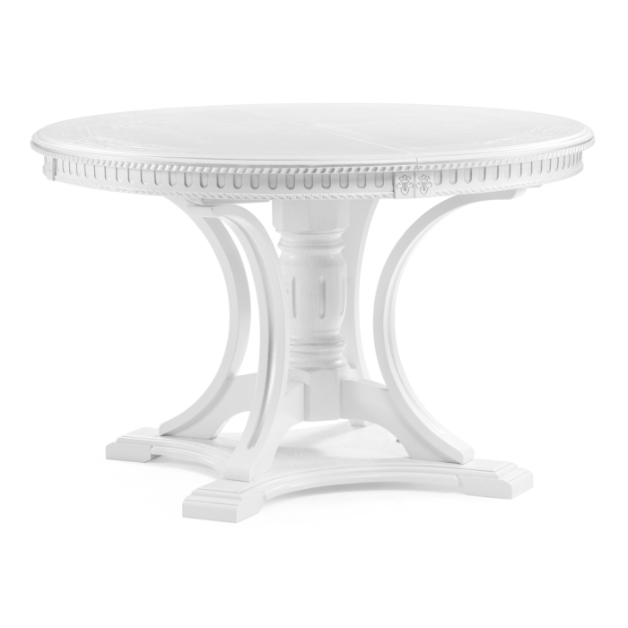 Деревянный стол Нозеан 120(160)х120х76 серебро / белый