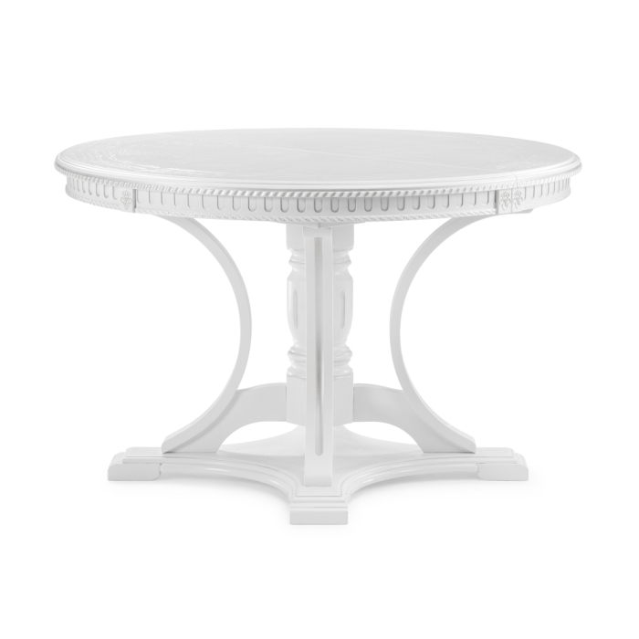 Деревянный стол Нозеан 120(160)х120х76 серебро / белый