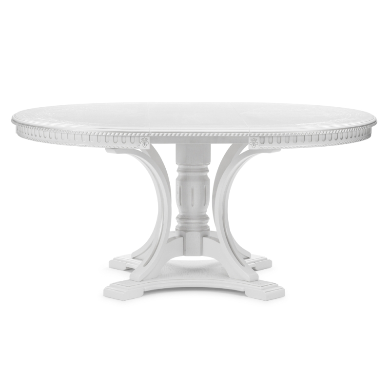 Деревянный стол Нозеан 120(160)х120х76 серебро / белый