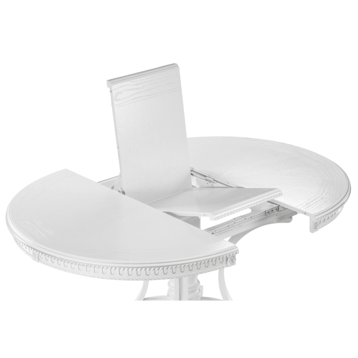 Деревянный стол Нозеан 120(160)х120х76 серебро / белый