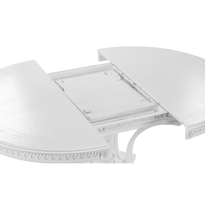 Деревянный стол Нозеан 120(160)х120х76 серебро / белый