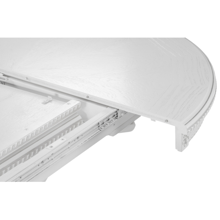 Деревянный стол Нозеан 120(160)х120х76 серебро / белый