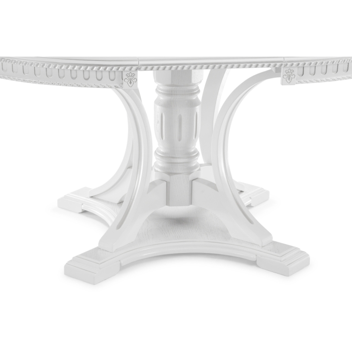 Деревянный стол Нозеан 120(160)х120х76 серебро / белый