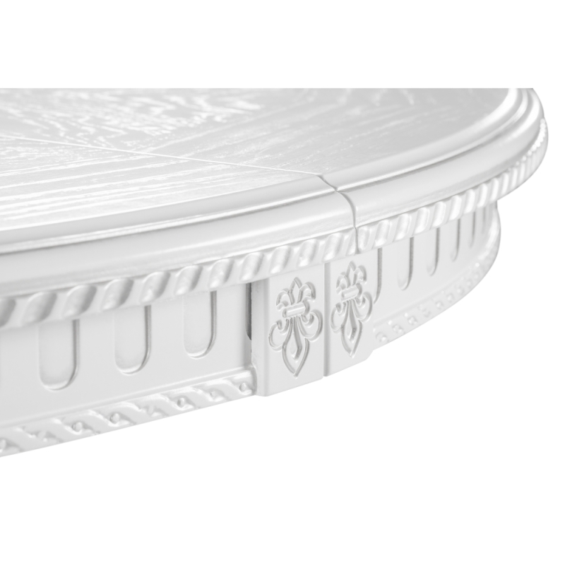 Деревянный стол Нозеан 120(160)х120х76 серебро / белый