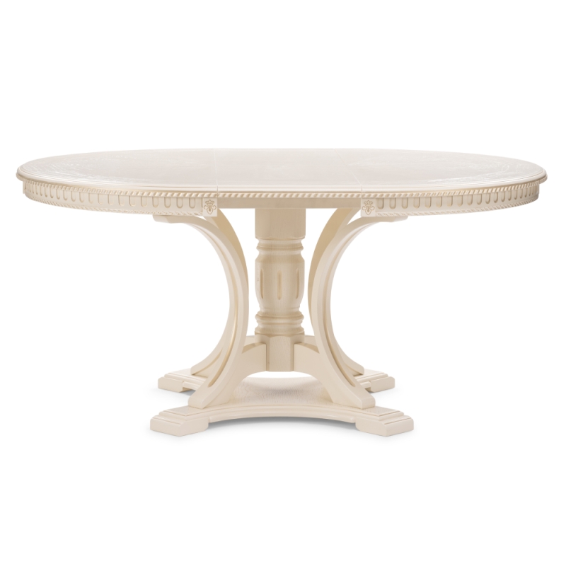 Деревянный стол Нозеан 120(160)х120х76 золото / бежевый