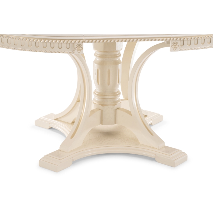 Деревянный стол Нозеан 120(160)х120х76 золото / бежевый