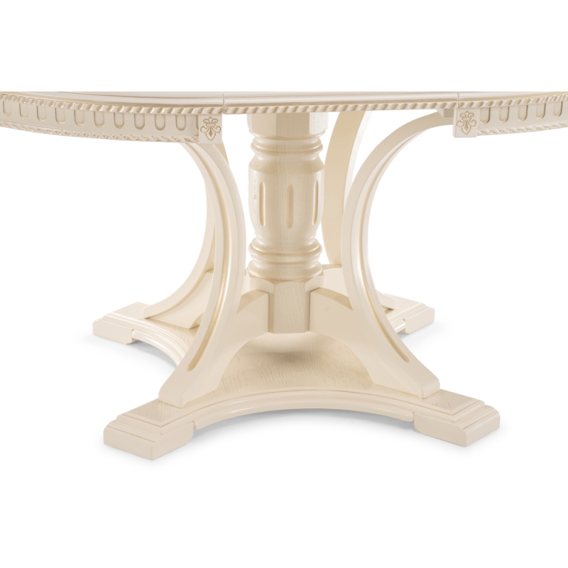 Деревянный стол Нозеан 120(160)х120х76 золото / бежевый