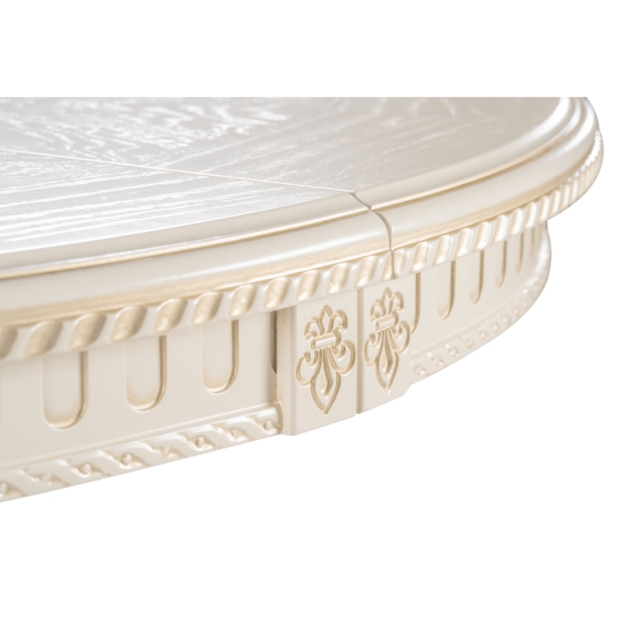 Деревянный стол Нозеан 120(160)х120х76 золото / бежевый