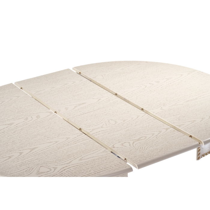 Деревянный стол Павия 100(130)х100х79 слоновая кость с золотой патиной