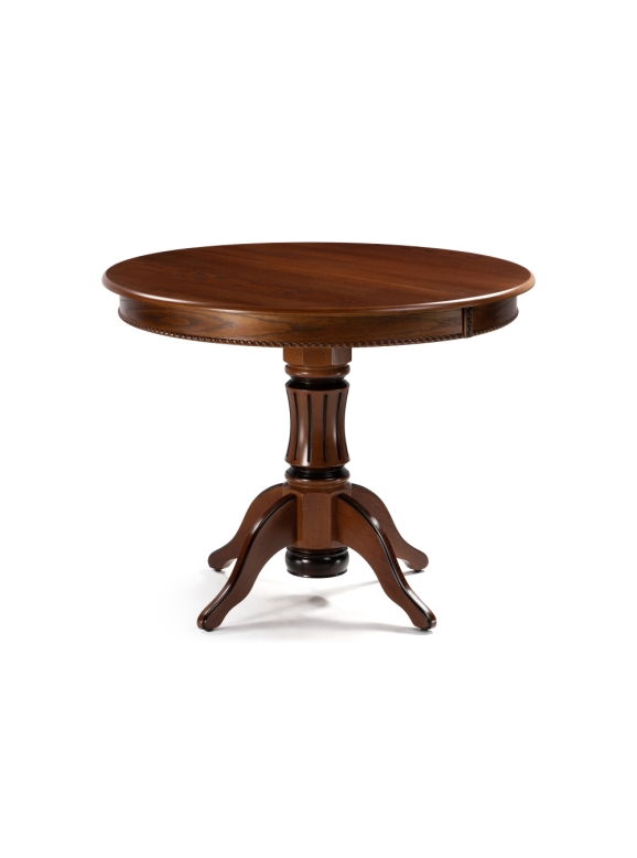 Деревянный стол Павия 100(130)х100х79 орех / коричневая патина