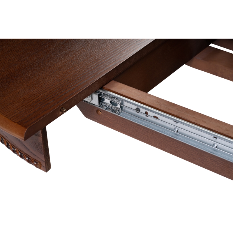 Деревянный стол Павия 100(130)х100х79 орех / коричневая патина