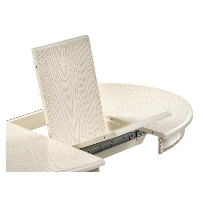 Деревянный стол Павия 90(120)х90х80 слоновая кость с золотой патиной