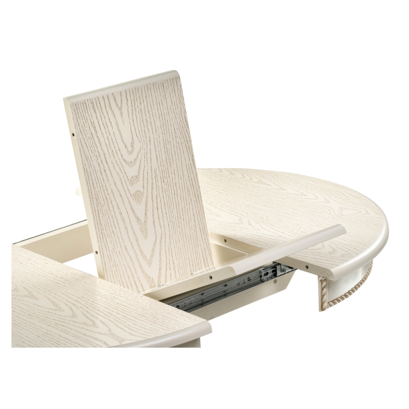 Деревянный стол Павия 90(120)х90х80 слоновая кость с золотой патиной