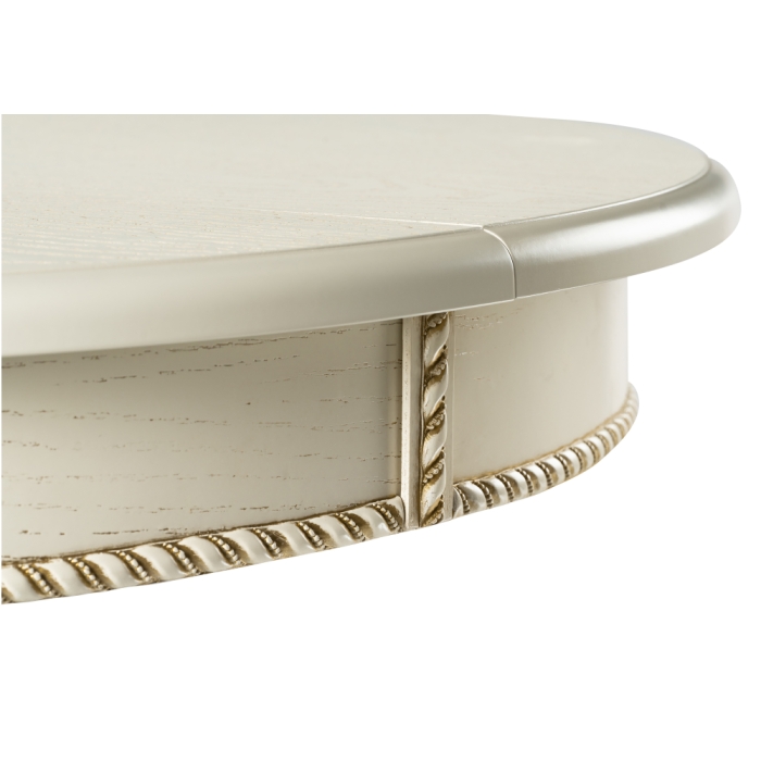 Деревянный стол Павия 90(120)х90х80 слоновая кость с золотой патиной