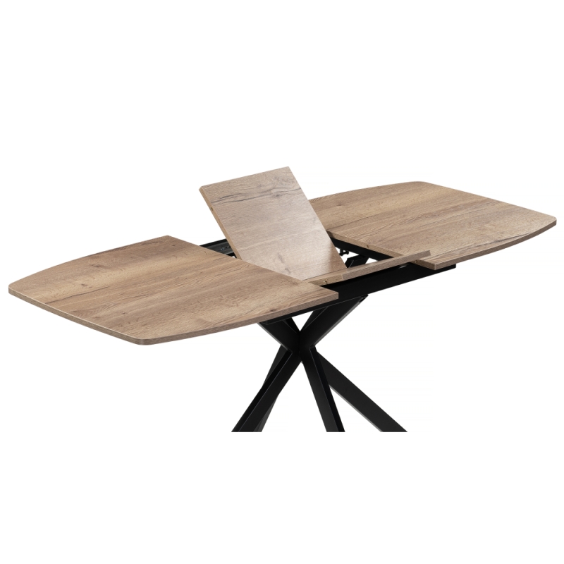 Деревянный стол Тамаса 120(150)х70х76 дуб галифакс табак / черный