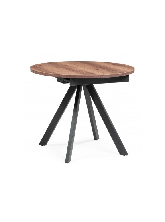 Деревянный стол Трейси 90(120)х90х75 дуб делано темный / черный