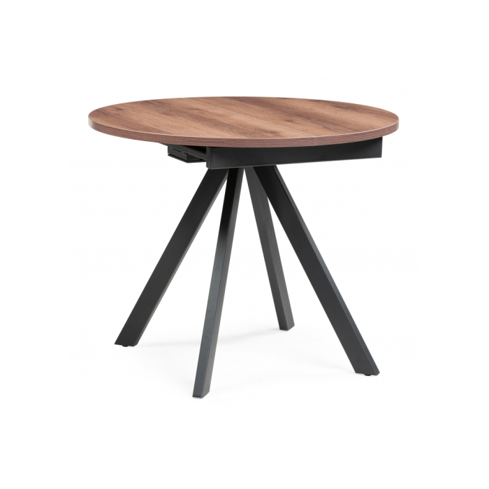 Деревянный стол Трейси 90(120)х90х75 дуб делано темный / черный