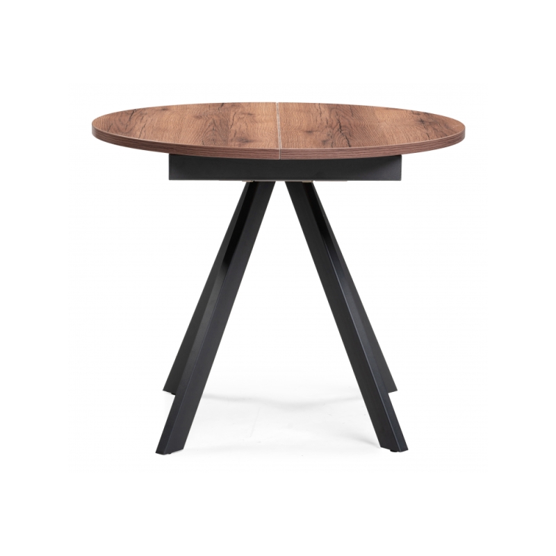 Деревянный стол Трейси 90(120)х90х75 дуб делано темный / черный