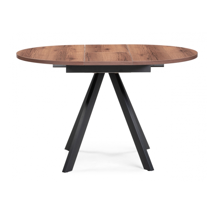 Деревянный стол Трейси 90(120)х90х75 дуб делано темный / черный