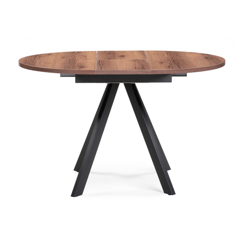 Деревянный стол Трейси 90(120)х90х75 дуб делано темный / черный