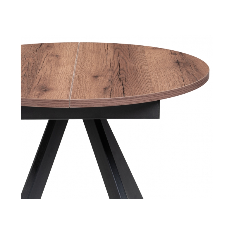 Деревянный стол Трейси 90(120)х90х75 дуб делано темный / черный