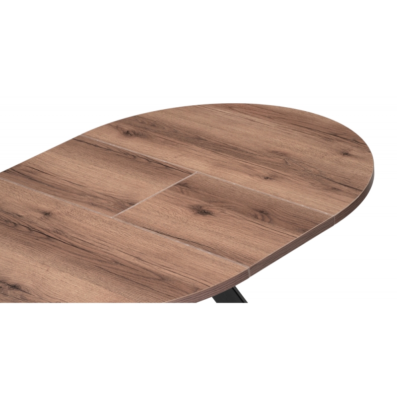 Деревянный стол Трейси 90(120)х90х75 дуб делано темный / черный