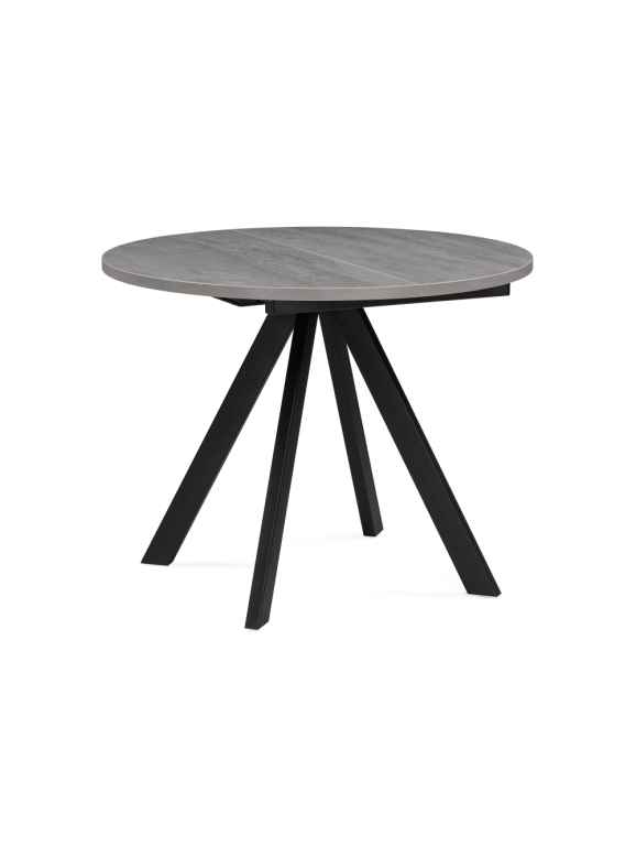 Деревянный стол Трейси 90(120)х90х75 бетон / черный