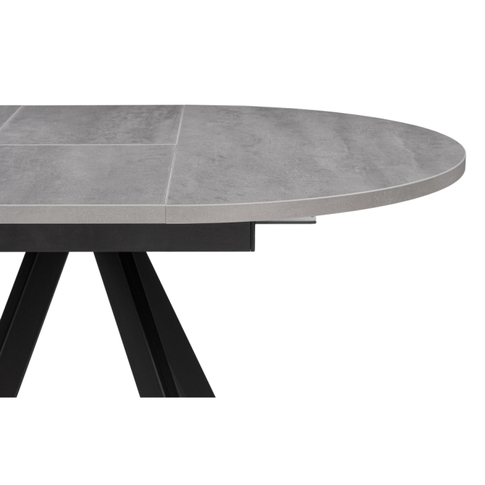 Деревянный стол Трейси 90(120)х90х75 бетон / черный