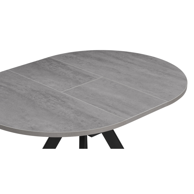 Деревянный стол Трейси 90(120)х90х75 бетон / черный