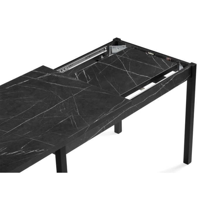 Деревянный стол Центавр 120(160)х70х76 файерстоун / черный матовый